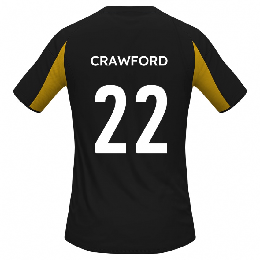 גברים Tom Crawford #22 שחור צהוב הרחק ג'רזי 2025/26 חולצה קצרה