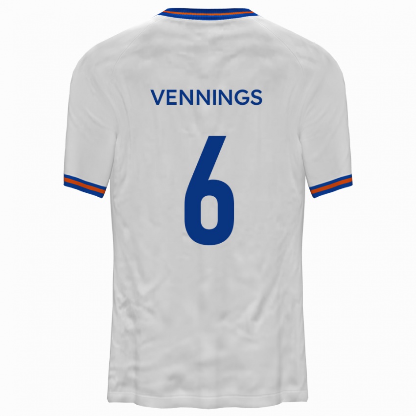 גברים ג'יימס ונינגס #6 לבן כחול הרחק ג'רזי 2025/26 חולצה קצרה