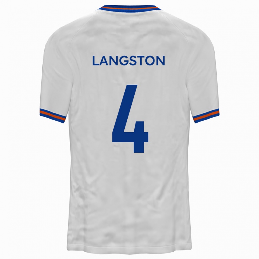 גברים ג׳ורג׳ ג׳יימס ברבוסה לנגסטון #4 לבן כחול הרחק ג'רזי 2025/26 חולצה קצרה