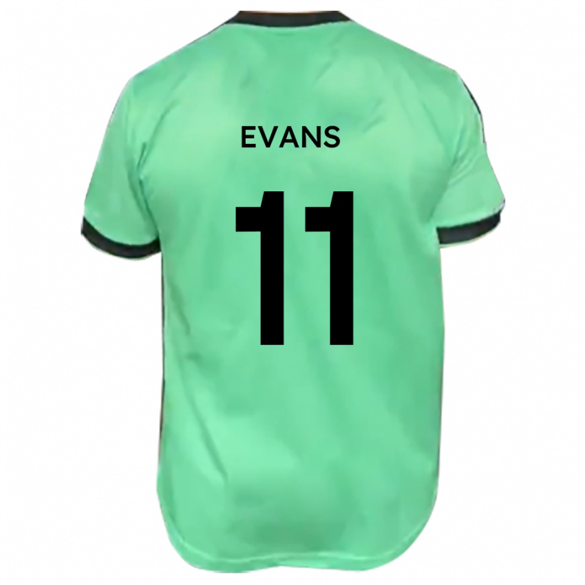 גברים קירון אוונס #11 טורקיז שחור הרחק ג'רזי 2025/26 חולצה קצרה