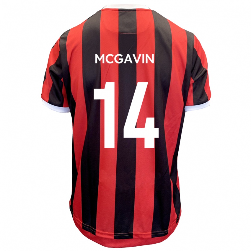 גברים ברט מק'גאוין #14 אדום שחור הרחק ג'רזי 2025/26 חולצה קצרה