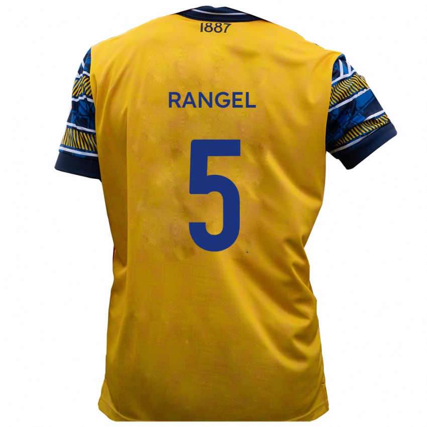 גברים Chris Rangel #5 צהוב שחור הרחק ג'רזי 2025/26 חולצה קצרה