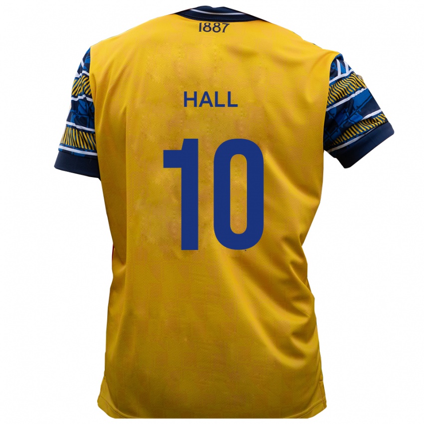 גברים Luke Hall #10 צהוב שחור הרחק ג'רזי 2025/26 חולצה קצרה