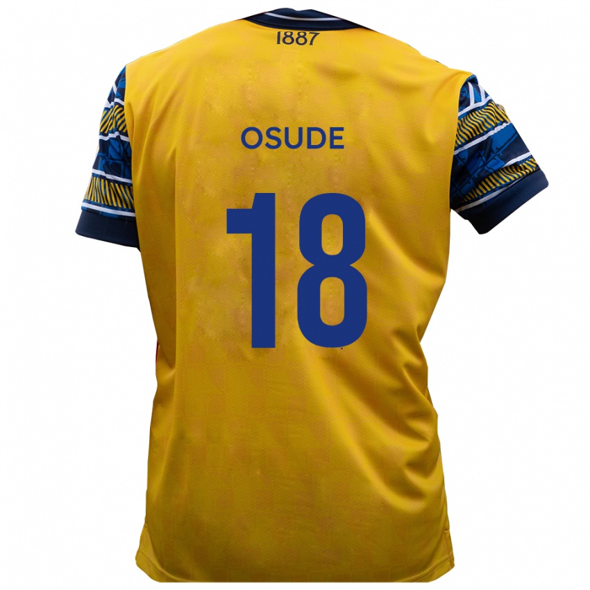 גברים Joshua Osude #18 צהוב שחור הרחק ג'רזי 2025/26 חולצה קצרה