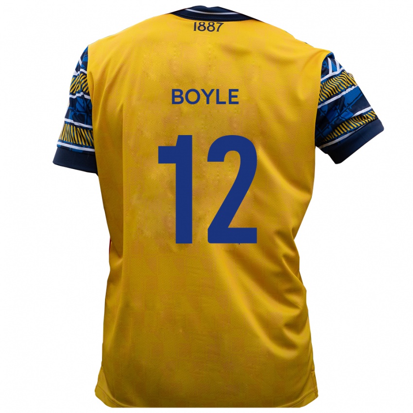 גברים Louie Boyle #12 צהוב שחור הרחק ג'רזי 2025/26 חולצה קצרה