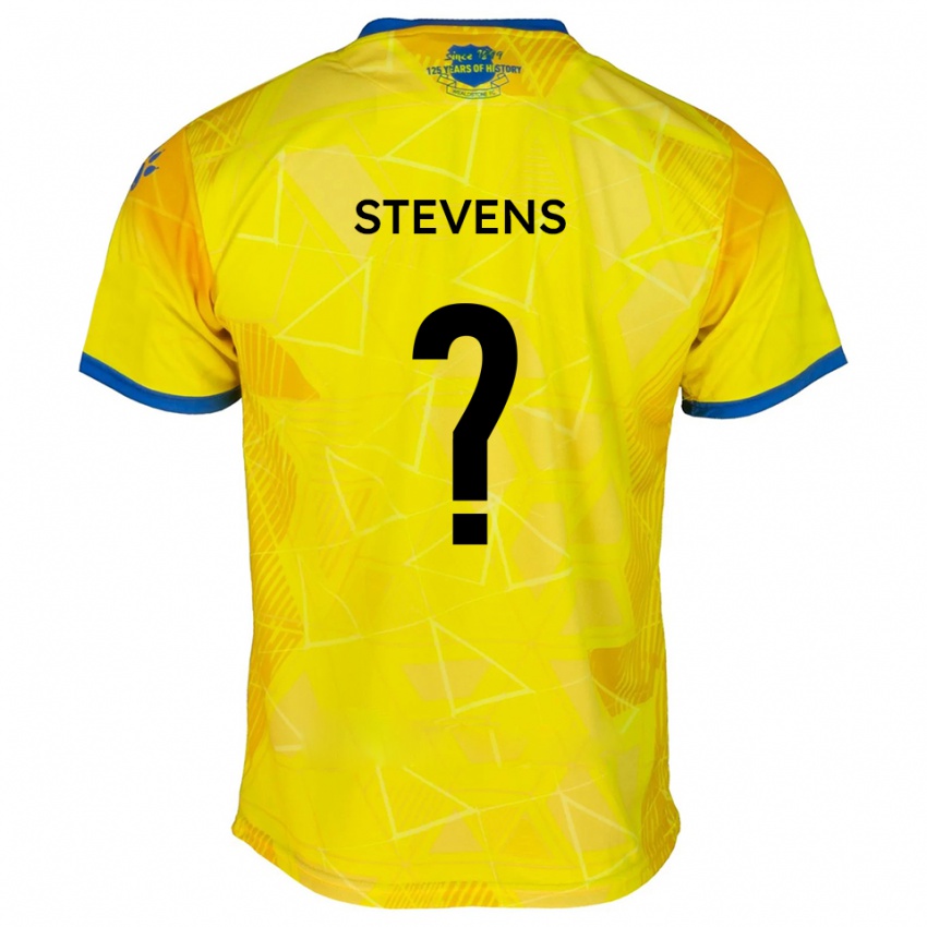 גברים James Stevens #0 צהוב כחול הרחק ג'רזי 2025/26 חולצה קצרה