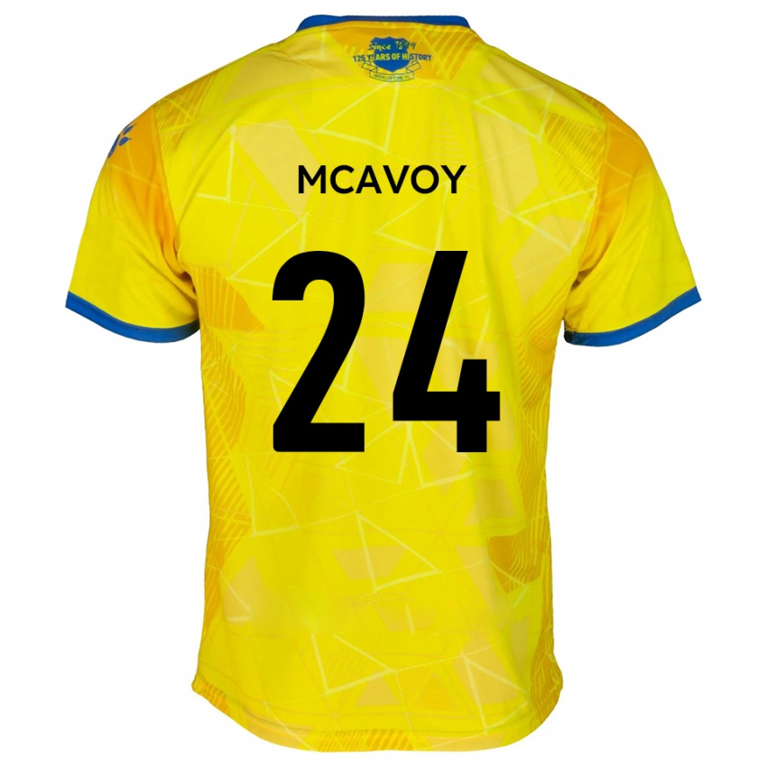 גברים קונור מק׳אבוי #24 צהוב כחול הרחק ג'רזי 2025/26 חולצה קצרה