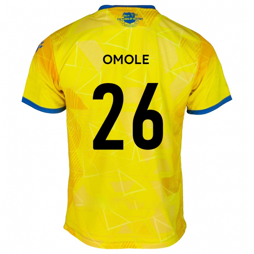 גברים טובי אומול #26 צהוב כחול הרחק ג'רזי 2025/26 חולצה קצרה