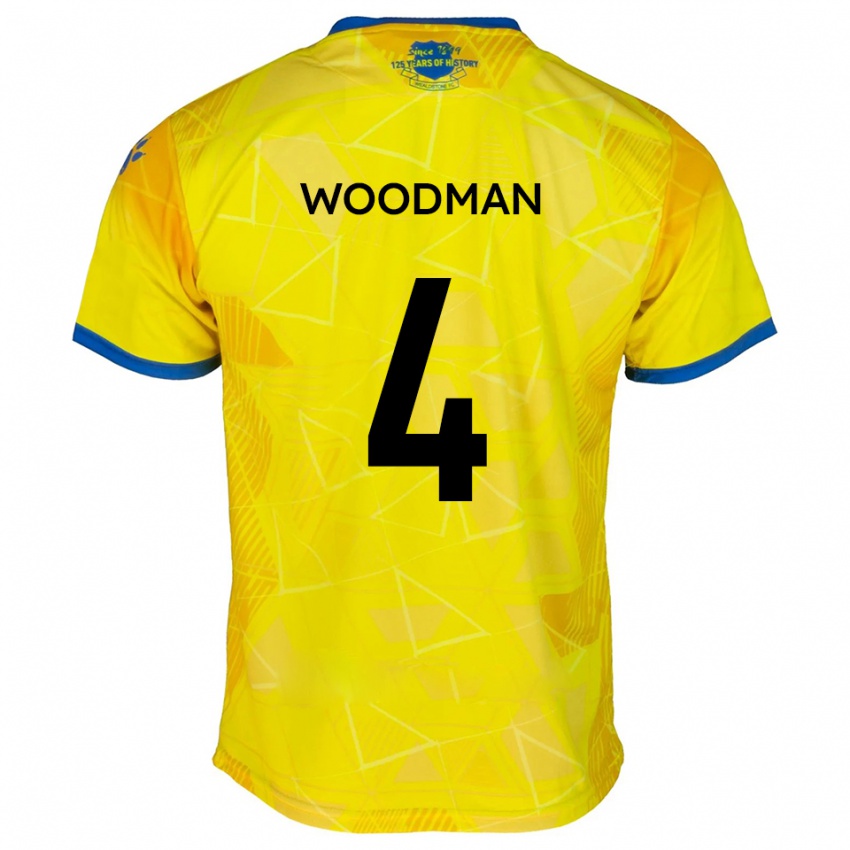 גברים דיון וודמן #4 צהוב כחול הרחק ג'רזי 2025/26 חולצה קצרה