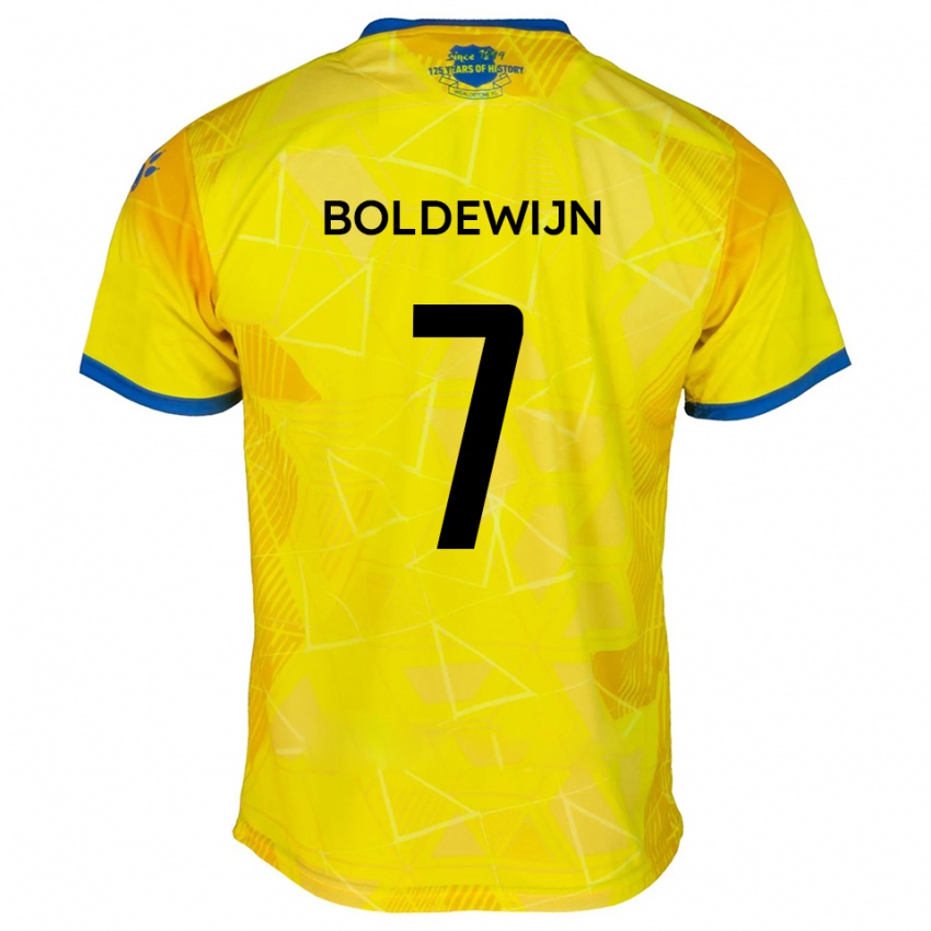 גברים Enzio Boldewijn #7 צהוב כחול הרחק ג'רזי 2025/26 חולצה קצרה