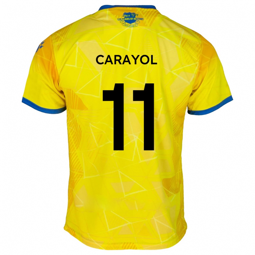 גברים מוסטפא קראיול #11 צהוב כחול הרחק ג'רזי 2025/26 חולצה קצרה