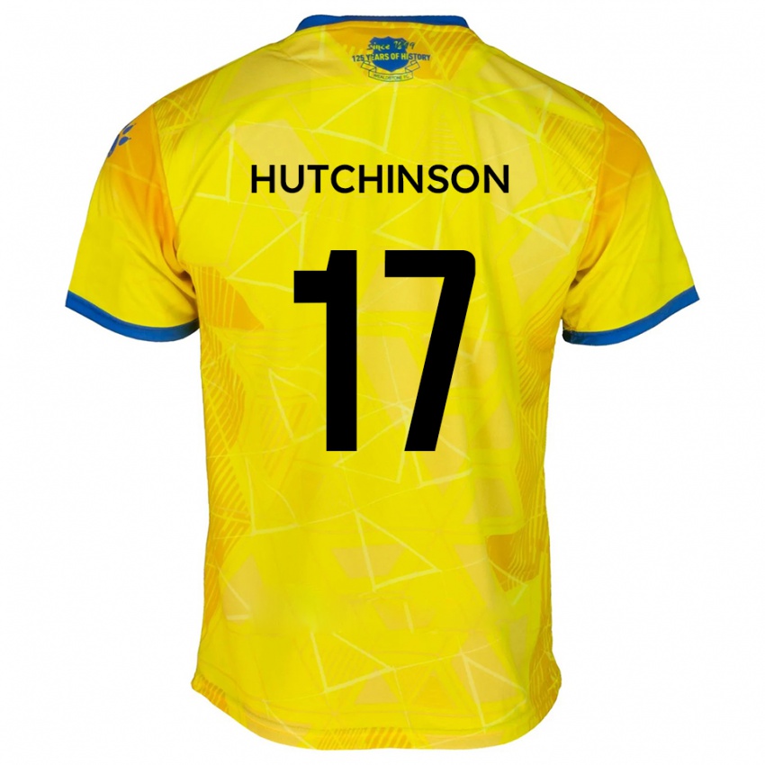גברים דומיניק צ׳ארלס האצ׳ינסון #17 צהוב כחול הרחק ג'רזי 2025/26 חולצה קצרה