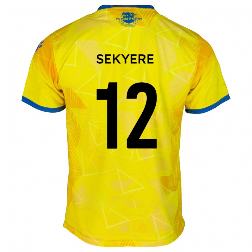 גברים ג׳פרי סקייר #12 צהוב כחול הרחק ג'רזי 2025/26 חולצה קצרה