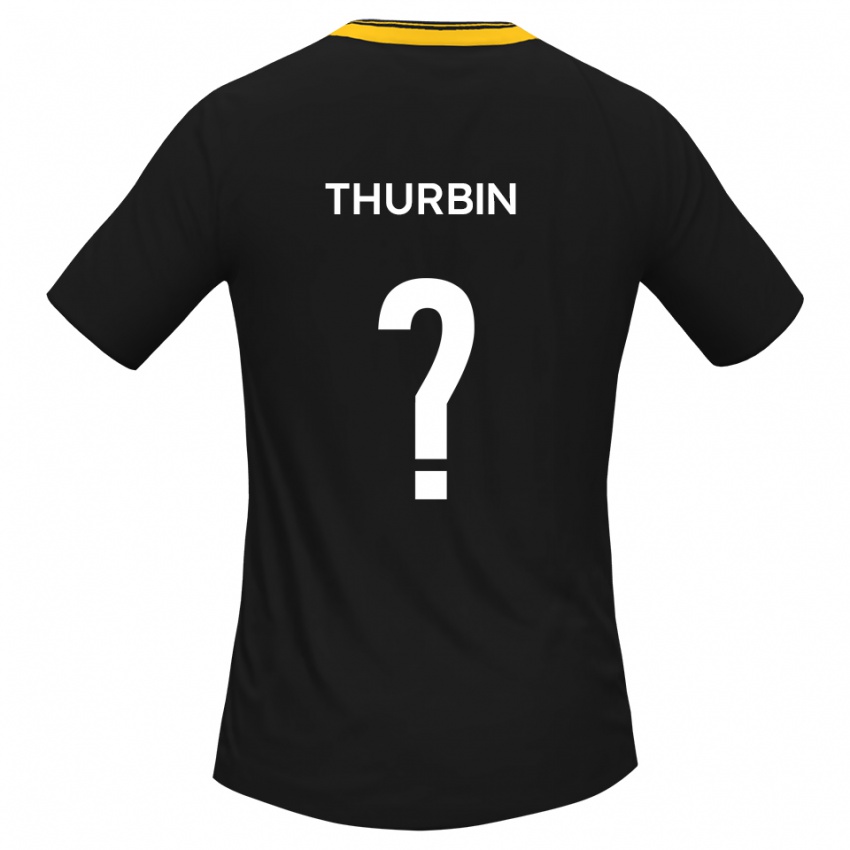 גברים Johnny Thurbin #0 שחור צהוב הרחק ג'רזי 2025/26 חולצה קצרה