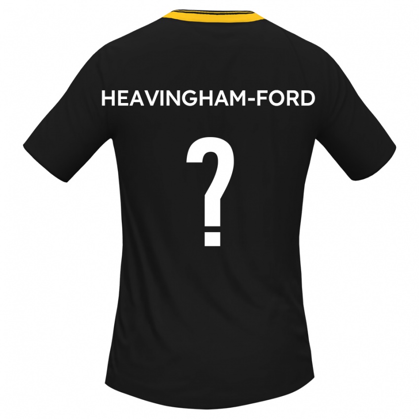 גברים Maddie Heavingham-Ford #0 שחור צהוב הרחק ג'רזי 2025/26 חולצה קצרה