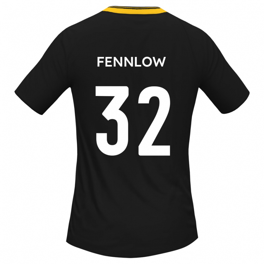 גברים James Fennlow #32 שחור צהוב הרחק ג'רזי 2025/26 חולצה קצרה