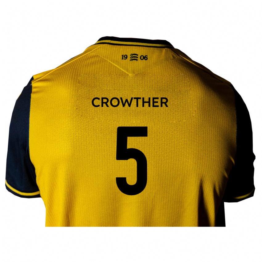 גברים אדם ג׳יימס קראות׳ר #5 צהוב שחור הרחק ג'רזי 2025/26 חולצה קצרה