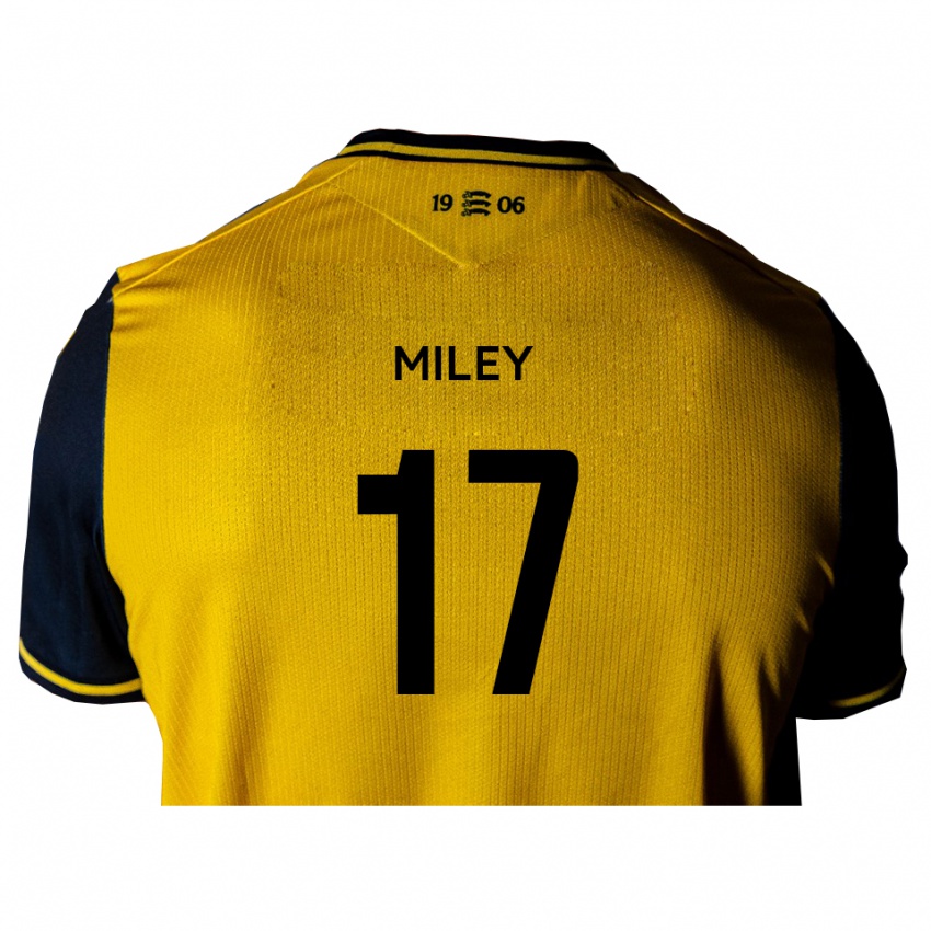 גברים Cav Miley #17 צהוב שחור הרחק ג'רזי 2025/26 חולצה קצרה