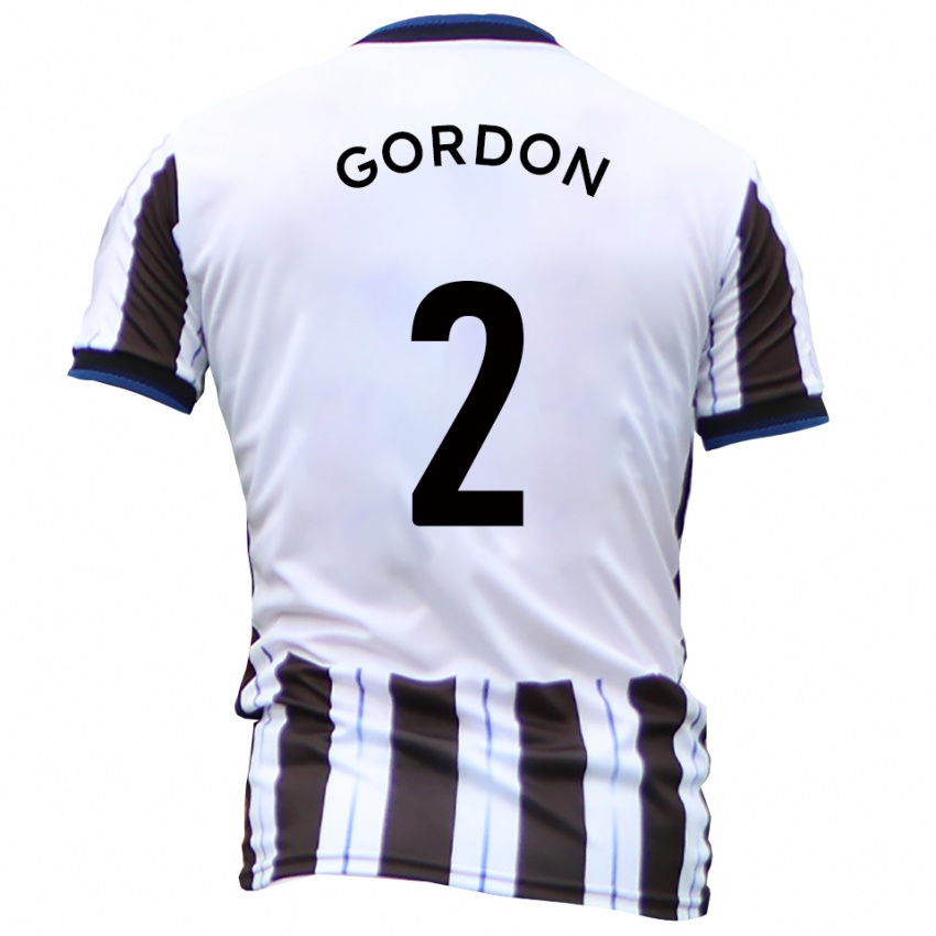 גברים קיירון גורדון #2 לבן שחור הרחק ג'רזי 2025/26 חולצה קצרה