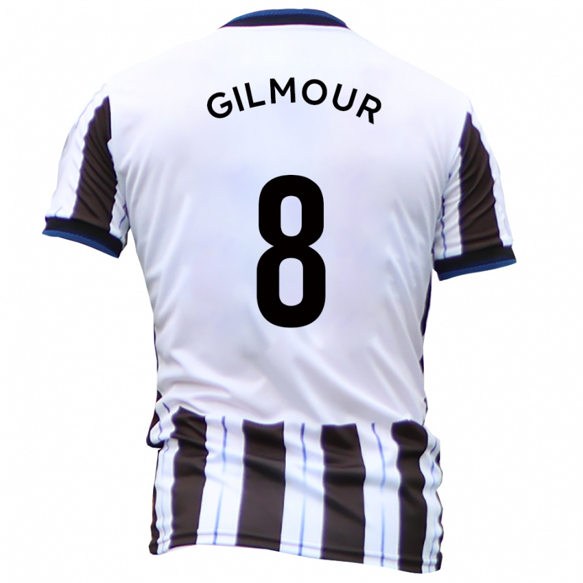 גברים הארווי גילמור #8 לבן שחור הרחק ג'רזי 2025/26 חולצה קצרה