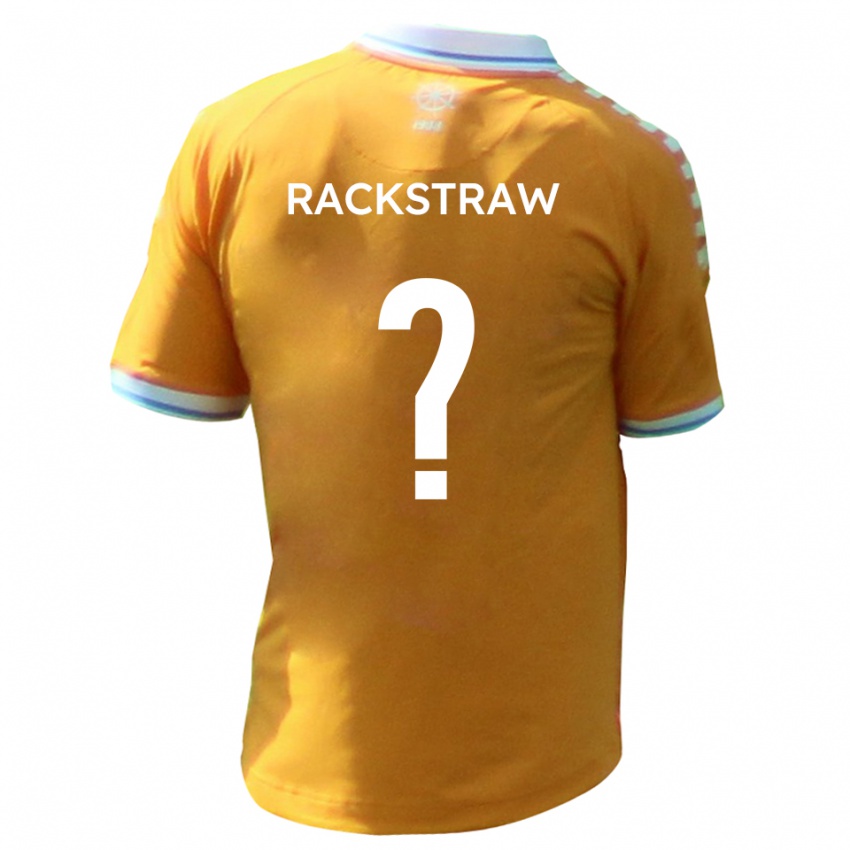 גברים Mae Rackstraw #0 צהוב כחול הרחק ג'רזי 2025/26 חולצה קצרה