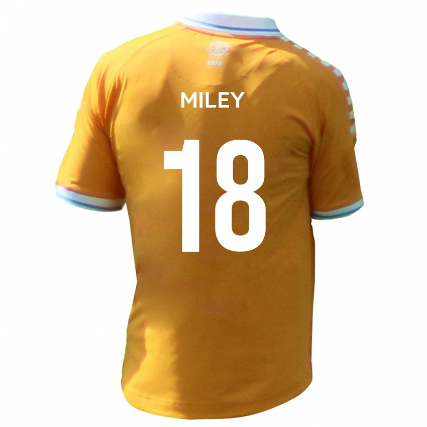 גברים Jamie Miley #18 צהוב כחול הרחק ג'רזי 2025/26 חולצה קצרה