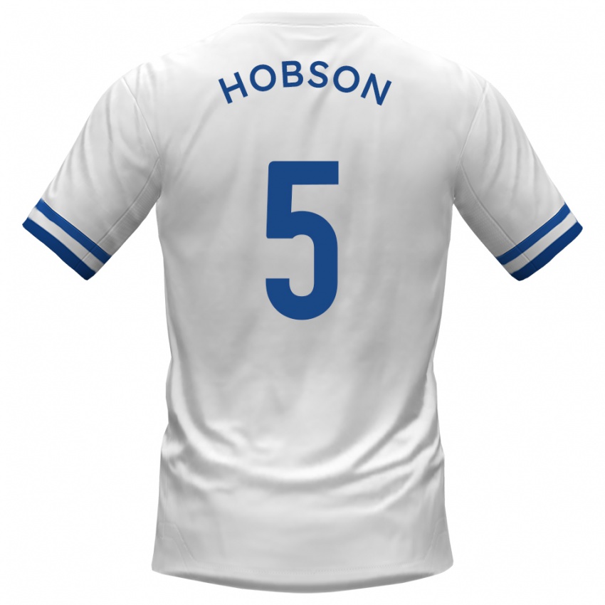 גברים שון הובסון #5 לבן כחול הרחק ג'רזי 2025/26 חולצה קצרה
