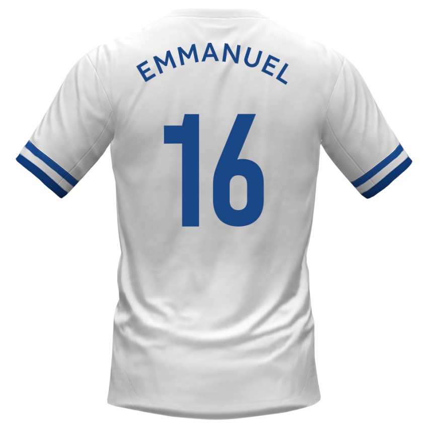 גברים ג'וש עמנואל #16 לבן כחול הרחק ג'רזי 2025/26 חולצה קצרה