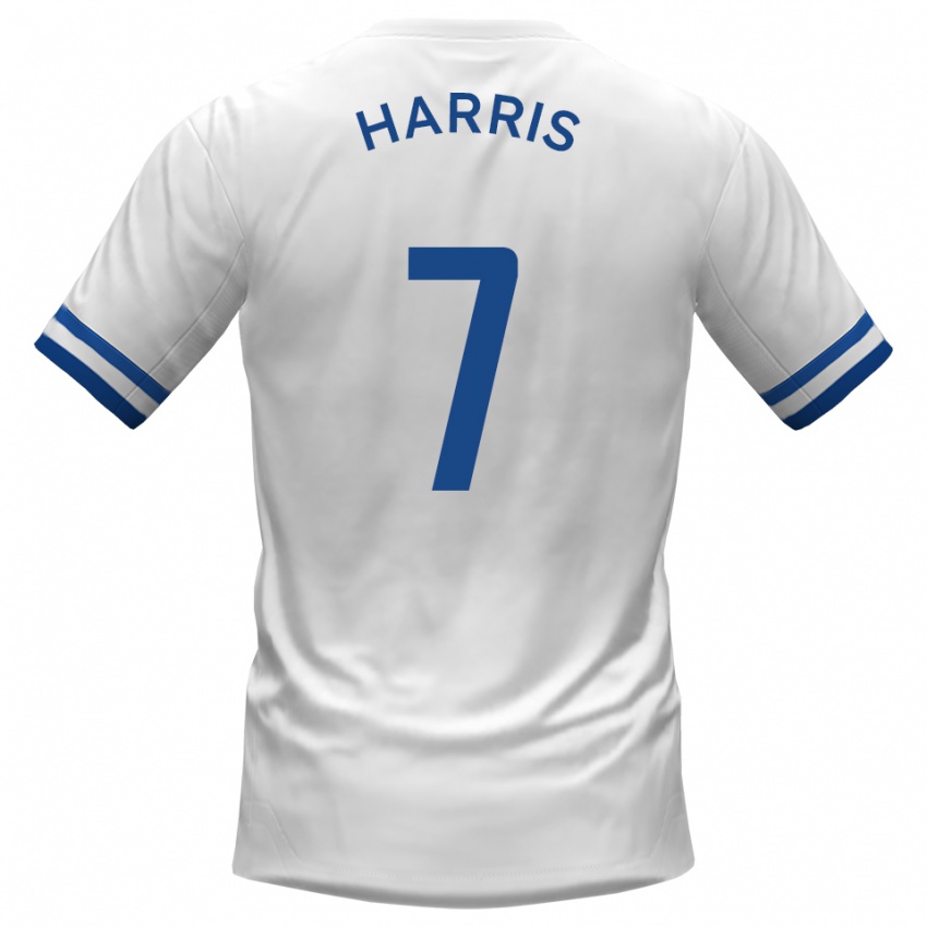 גברים Will Harris #7 לבן כחול הרחק ג'רזי 2025/26 חולצה קצרה