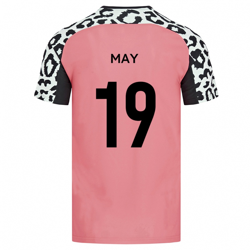 גברים Adam May #19 ורוד שחור הרחק ג'רזי 2025/26 חולצה קצרה