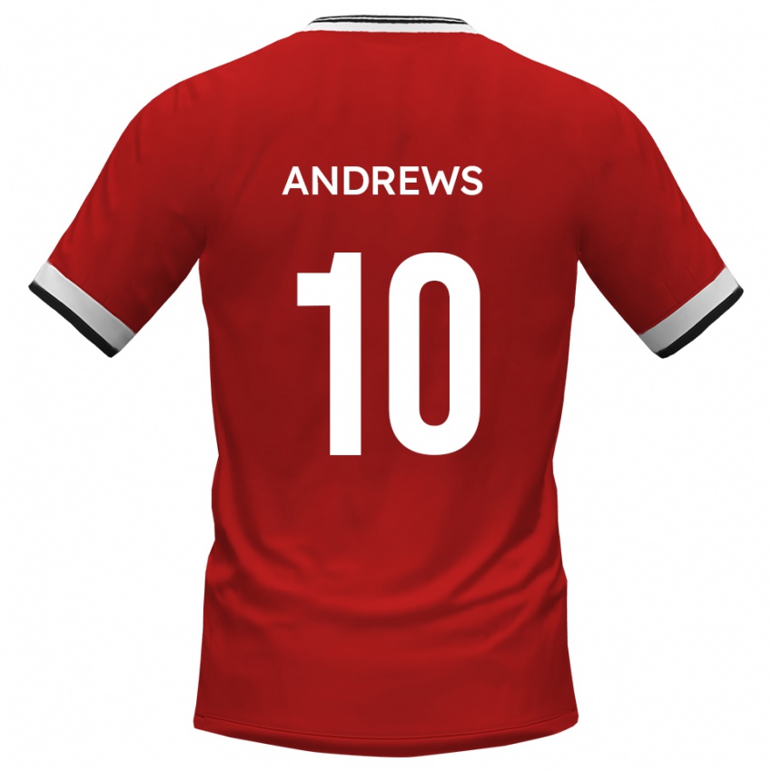 גברים קורי אנדרוז #10 לבן שחור הרחק ג'רזי 2025/26 חולצה קצרה