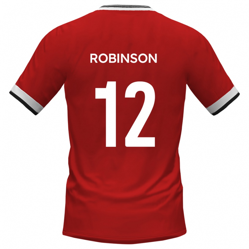 גברים Matt Robinson #12 לבן שחור הרחק ג'רזי 2025/26 חולצה קצרה