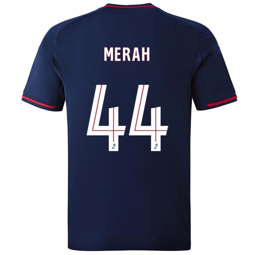 גברים Khalis Merah #44 כחול נייבי אדום הרחק ג'רזי 2025/26 חולצה קצרה