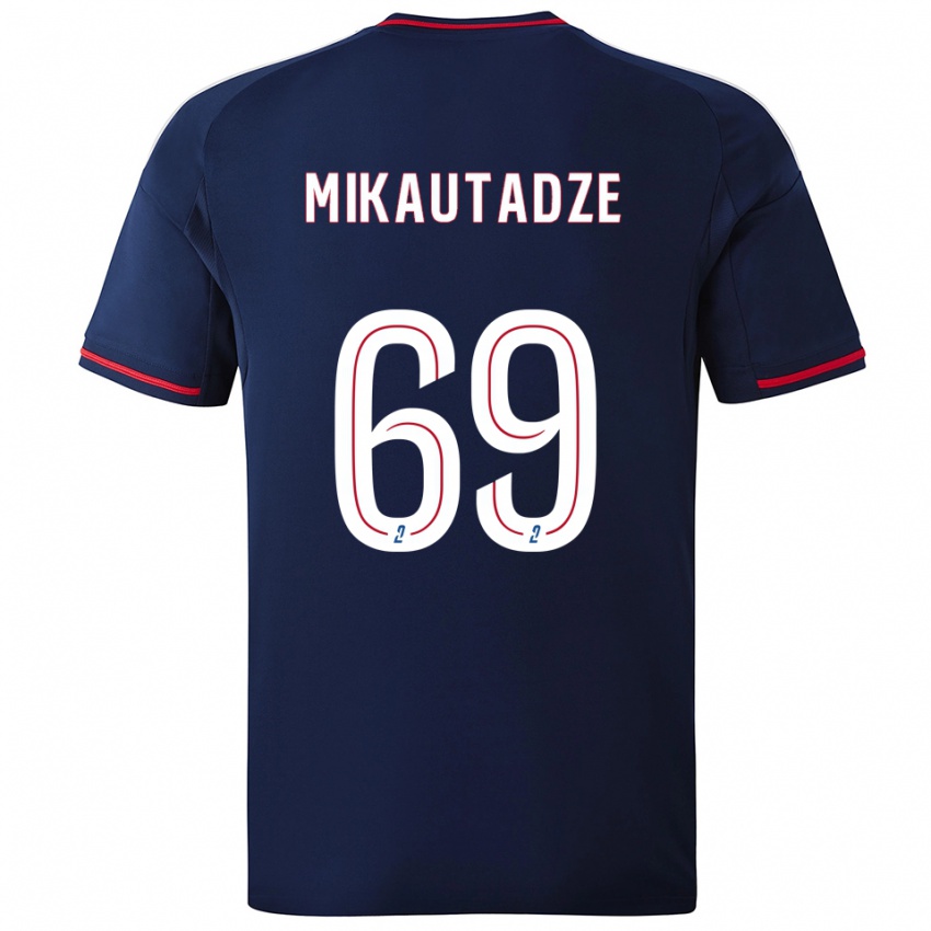 גברים ז'ורז' מיקוטאדזה #69 כחול נייבי אדום הרחק ג'רזי 2025/26 חולצה קצרה