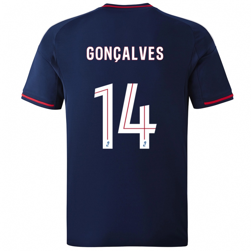 גברים Tiago Gonçalves #14 כחול נייבי אדום הרחק ג'רזי 2025/26 חולצה קצרה