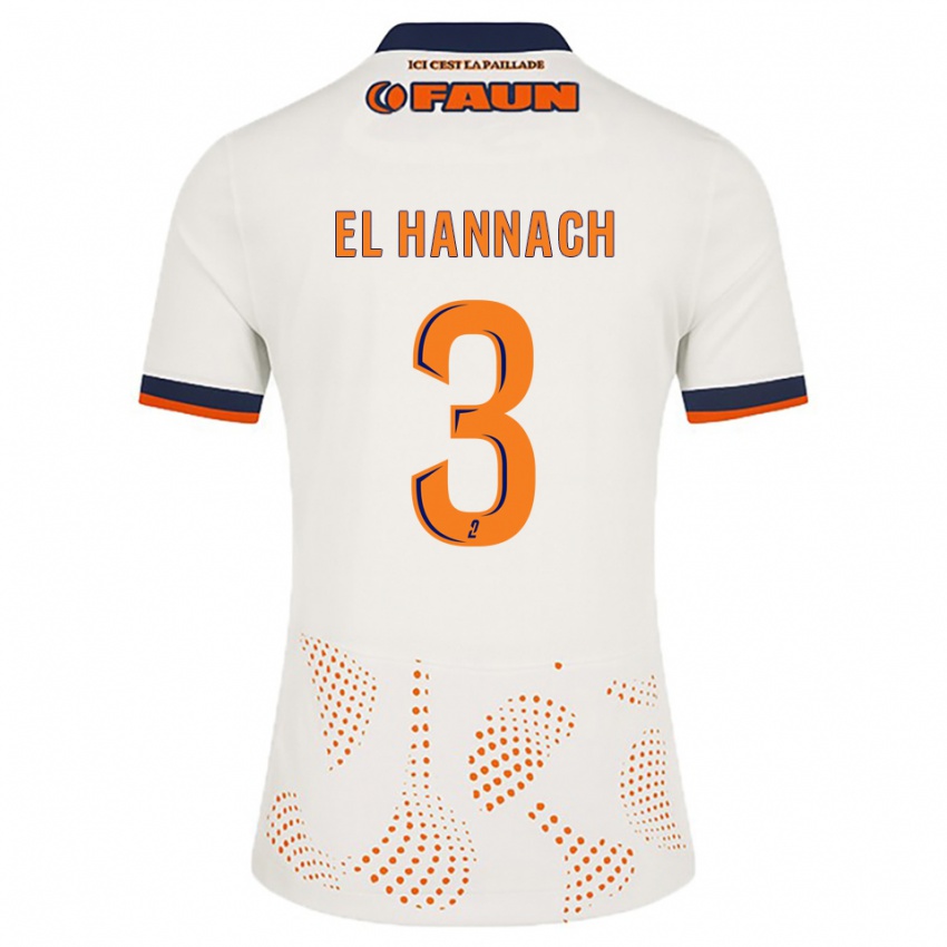 גברים Naoufel El Hannach #3 לבן כתום הרחק ג'רזי 2025/26 חולצה קצרה