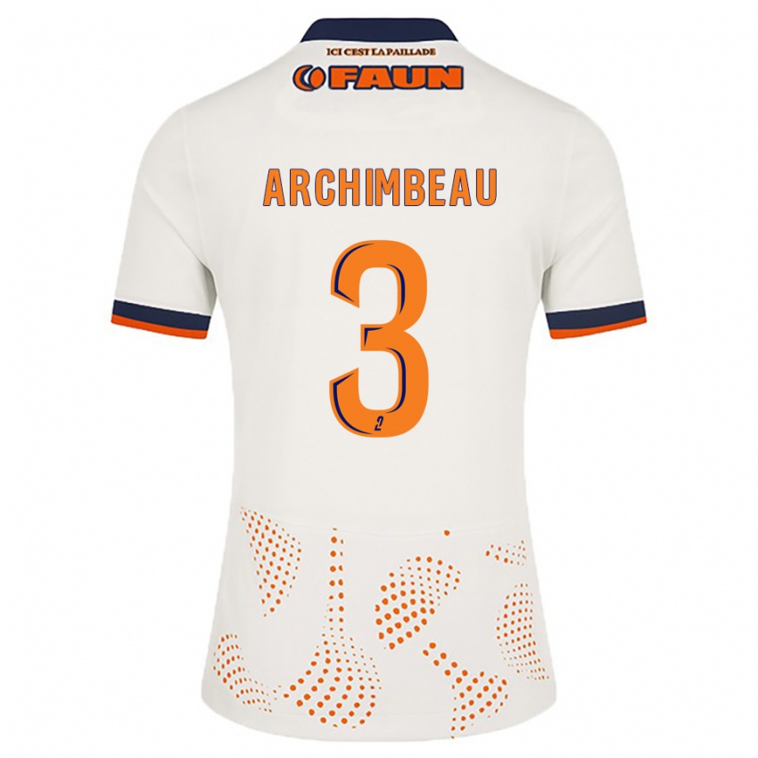 גברים Camille Archimbeau #3 לבן כתום הרחק ג'רזי 2025/26 חולצה קצרה
