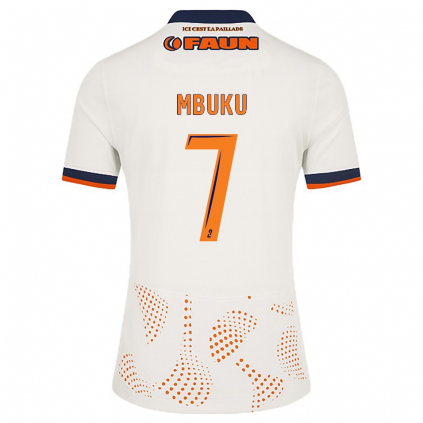גברים נתנאל אמבוקו #7 לבן כתום הרחק ג'רזי 2025/26 חולצה קצרה