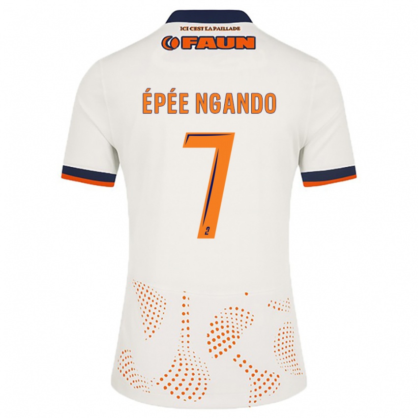 גברים Pierre Épée Ngando #7 לבן כתום הרחק ג'רזי 2025/26 חולצה קצרה