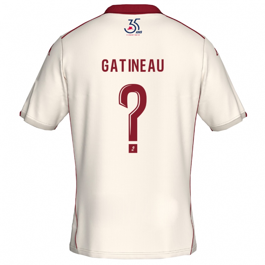 גברים Anthony Gatineau #0 לבן בורדו הרחק ג'רזי 2025/26 חולצה קצרה