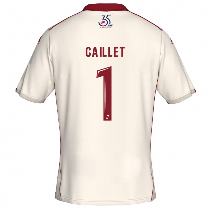 גברים Flavie Caillet #1 לבן בורדו הרחק ג'רזי 2025/26 חולצה קצרה