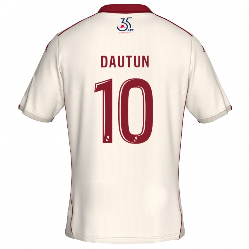 גברים Margaux Dautun #10 לבן בורדו הרחק ג'רזי 2025/26 חולצה קצרה