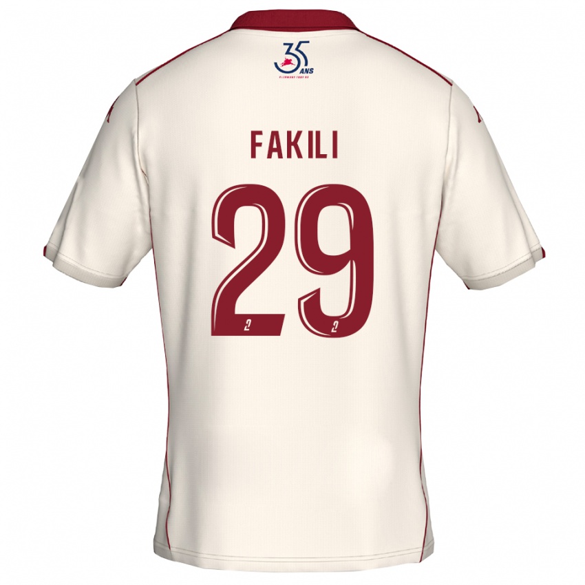 גברים Ilhan Fakili #29 לבן בורדו הרחק ג'רזי 2025/26 חולצה קצרה