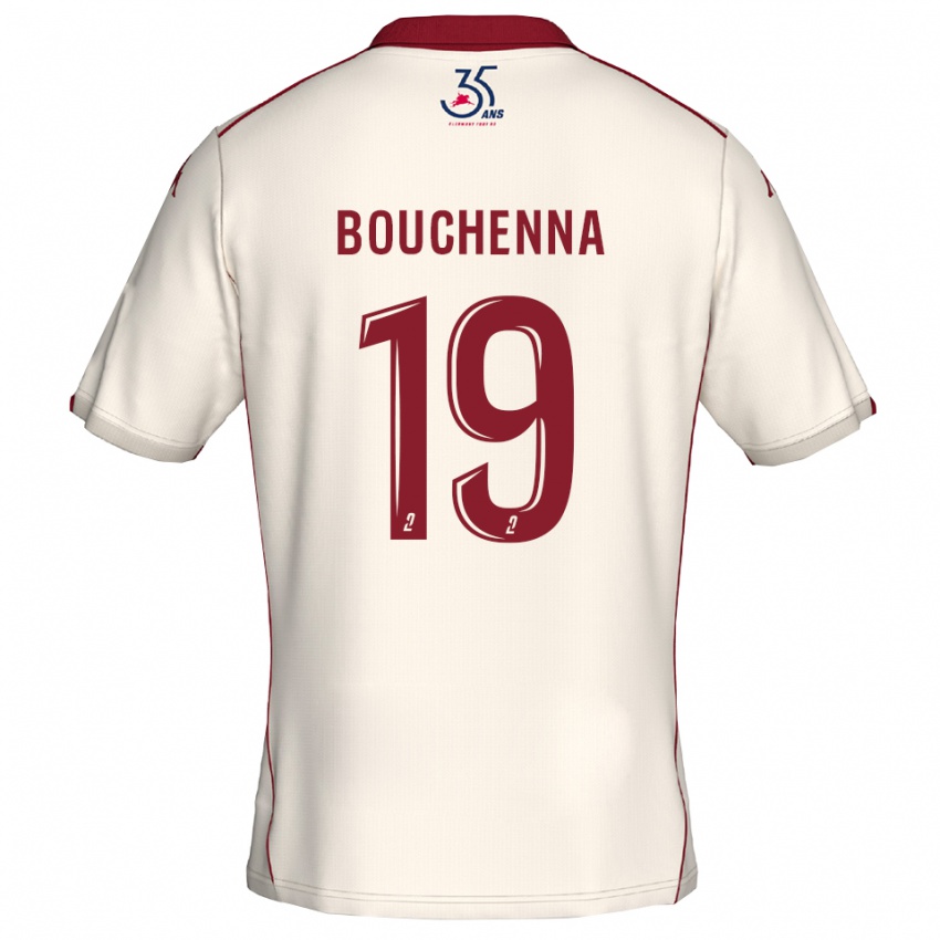 גברים Mohamed-Amine Bouchenna #19 לבן בורדו הרחק ג'רזי 2025/26 חולצה קצרה