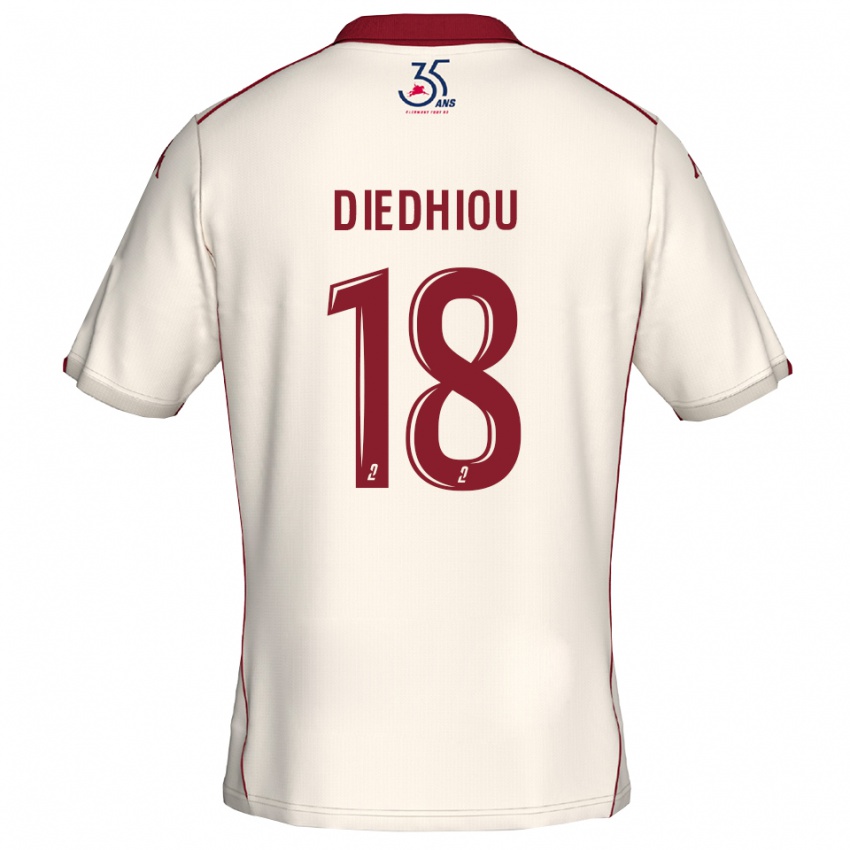 גברים פמארה דיידיו #18 לבן בורדו הרחק ג'רזי 2025/26 חולצה קצרה