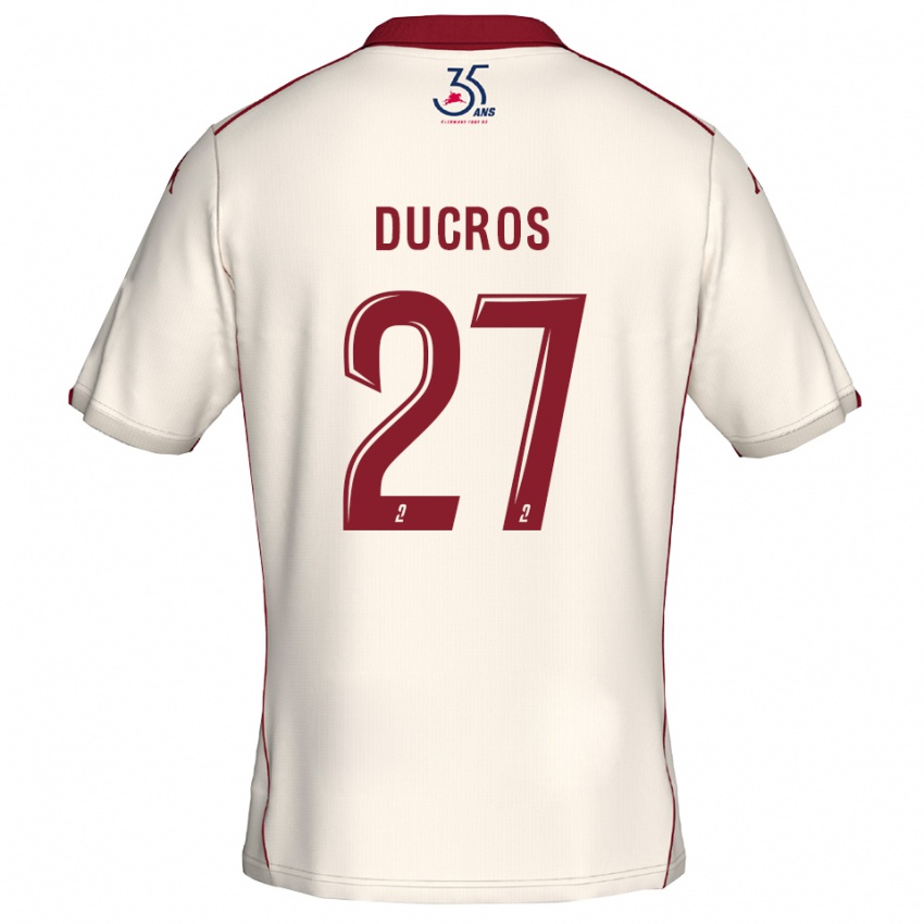 גברים Estelle Ducros #27 לבן בורדו הרחק ג'רזי 2025/26 חולצה קצרה