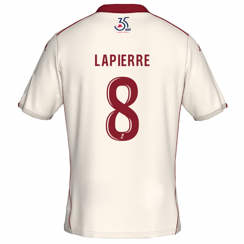 גברים Mélody Lapierre #8 לבן בורדו הרחק ג'רזי 2025/26 חולצה קצרה