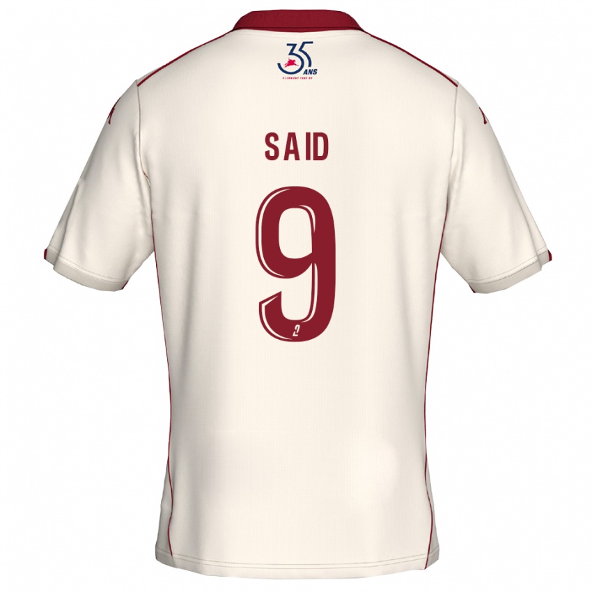 גברים אמין סעיד #9 לבן בורדו הרחק ג'רזי 2025/26 חולצה קצרה