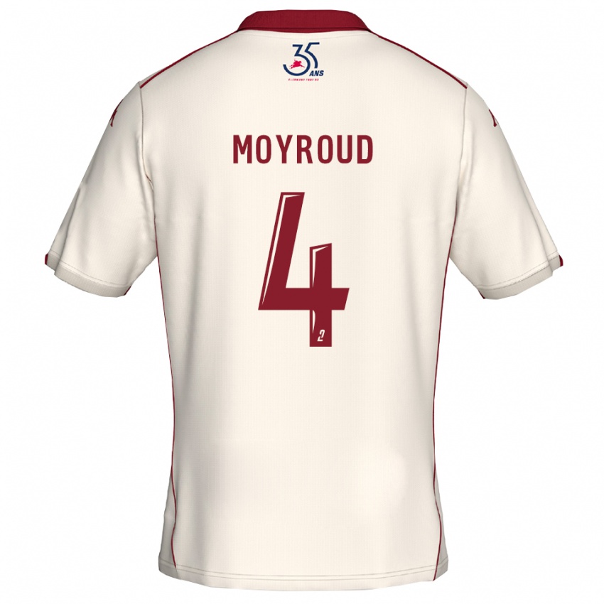 גברים Julie Moyroud #4 לבן בורדו הרחק ג'רזי 2025/26 חולצה קצרה