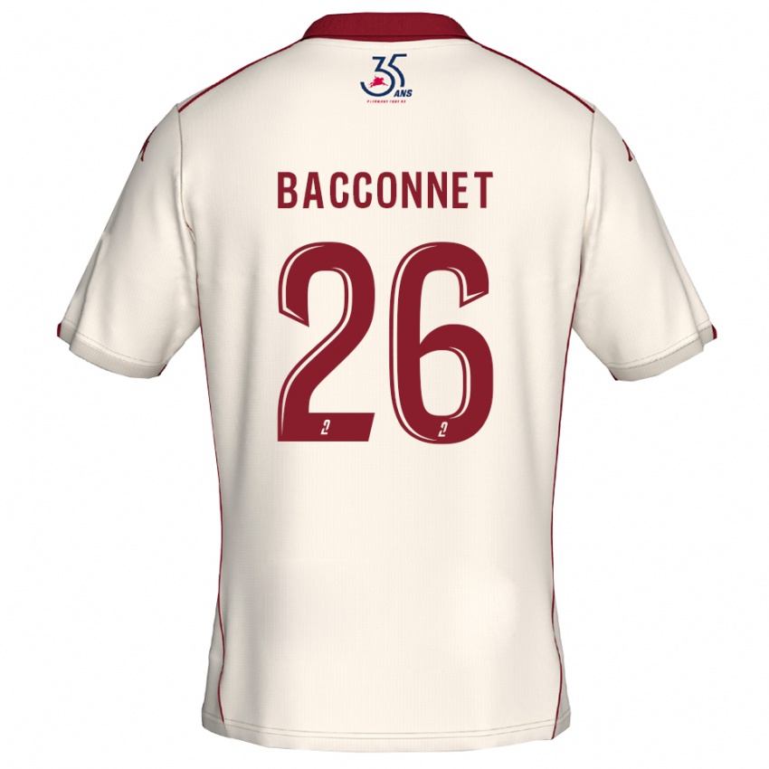 גברים Marylou Bacconnet #26 לבן בורדו הרחק ג'רזי 2025/26 חולצה קצרה